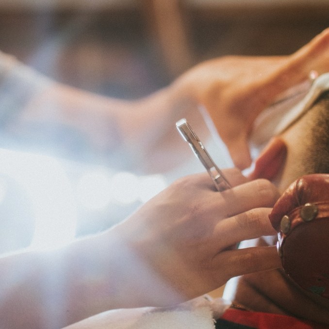 Straight razor shave at Bison Barbers